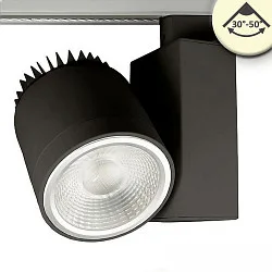 Projecteur triphasé FOCUS ADJUST 36W pivotant, rotatif, contrôlable par DALI, focalisable IP20, noir  gradable