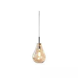 Luminaire à suspension INFINITY AMBER GLASS avec câble ouvert, 2 pôles E14 IP20, chrome, scintillant gradable