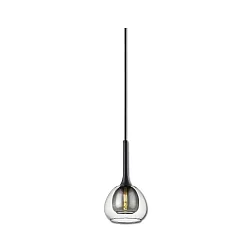 Luminaire à suspension INFINITY CLEAR/BLACK GLASS avec câble ouvert, 2 pôles E14 IP20, noir gradable