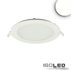 downlight flat, round, glare-reduced IP42, white dimmable