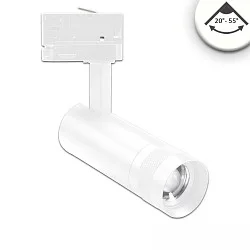 Projecteur triphasé FLEX-SPOT 8W 22-55° PHASE focalisable, pivotant à la cardan IP20, blanche gradable