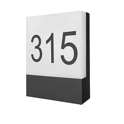 Numéro de maison lumineux IP54, noir  
