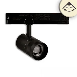 Projecteur triphasé 12W - 20°-55° (DALI) rigide, contrôlable par DALI, focalisable IP20, noir gradable