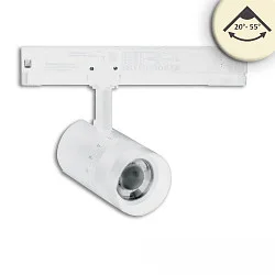 Projecteur triphasé 12W - 20°-55° (DALI) rigide, contrôlable par DALI, focalisable IP20, gradable