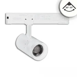 Projecteur triphasé 12W - 20°-55° (DALI) rigide, contrôlable par DALI, focalisable IP20, gradable