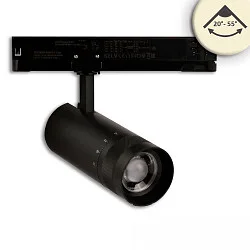 3-phase spot 24W - 20°-55° DIM swivelling, 2-pole, focusable IP20, black dimmable