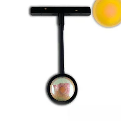 Halogène sur rail TRACK48 SUNGLOW FLEXIBLE avec bras flexible, commutable, fixation magnétique IP20, noir 