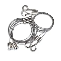Accessoire Suspension câble Y-TYPE 150CM lot de 2, avec mousqueton, argent 150cm