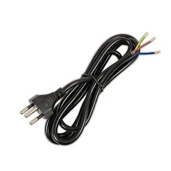 Câble de connexion  avec fiche H05VV-F3G0,75mm² version suisse, noir