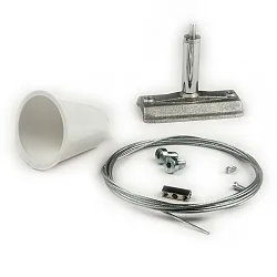 Suspension de câble triphasé CLASSIC SURFACE mécanique, 1 pièce, avec baldaquin, aluminium