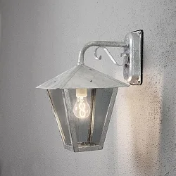 Luminaire mural d’extérieur BENU Bas E27 IP23, couleurs fumée, acier