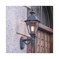 Luminaire mural d’extérieur PALLAS haut, grand E27 IP23, couleurs fumée, noir 