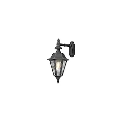 Luminaire mural d’extérieur PALLAS Bas, grand E27 IP23, couleurs fumée, noir 