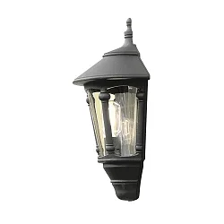 Luminaire mural d’extérieur VIRGO semi-circulaire E27 IP23, couleurs fumée, noir 