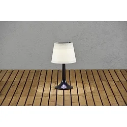 Lampe de table solaire ASSISI avec interrupteur, avec abat-jour IP44, satin, noir 