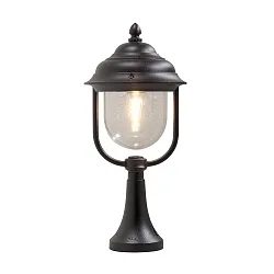 Pedestal light PARMA, E27 max. 75W, black aluminium / clear acrylic glass