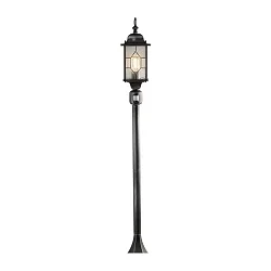 Luminaire d'allées MILANO avec détecteur de mouvement E27 IP43, limpide, satiné, noir , argent