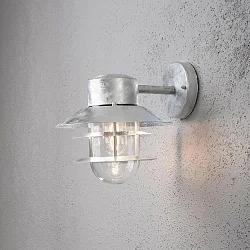 Outdoor wall luminaire MODENA DOWN, E27 max. 60W, galvanised steel / clear glass