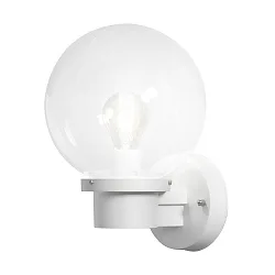 Luminaire mural d’extérieur NEMI avec capteur de luminosité E27 IP44, transparent, blanche