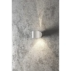 Outdoor wall luminaire MODENA Round, Up/Down, G9 max. 25W, white aluminium / clear glass