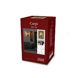 Luminaire mural d’extérieur CARPI E27 IP44, laiton, noir  gradable