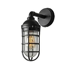 Luminaire mural d’extérieur OLBIA Bas, rond, langue E27 IP44, noir gradable