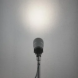 12V HighPower LED groundspike spot ANDRIA, focusable light outlet 18-60°, 6W 3000K 210lm, anthracite aluminium / clear glass