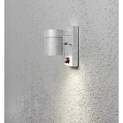Outdoor wall luminaire MODENA DOWN with motion detector, GU10 max. 35W, galvanised steel / clear glass