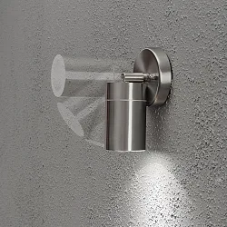 Luminaire mural d'extérieur MODENA pivotant GU10 IP44, acier inoxydable, transparent