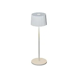 Lampe de table à accu POSITANO rond, CCT Switch, dimmable IP54, blanche gradable