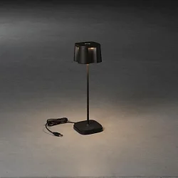 Lampe de table à accu NICE  angulaire, CCT Switch, dimmable IP54, noir  gradable