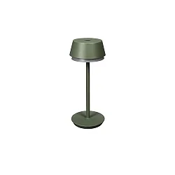 Lampe de table à accu LYON avec connexion USB, CCT Switch, RGB, avec variateur tactile IP54, vert, gris gradable