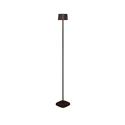 Lampadaire à accu NICE angulaire, avec connexion USB, CCT Switch, avec variateur tactile IP54, rouille gradable