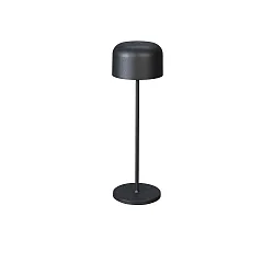 Lampe de table à accu LILLE avec connexion USB, avec variateur tactile IP54, noir gradable