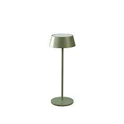 battery table lamp MENTON USB IP54, green, grey, lacquered dimmable
