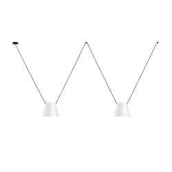 Luminaire à suspension ATTIC 2 à 2 flammes, conique E27 IP20, blanche