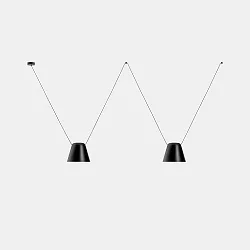 Luminaire à suspension ATTIC 2 à 2 flammes, conique E27 IP20, noir 