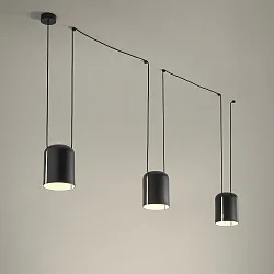 Luminaire à suspension ATTIC 3 3 flammes E27 IP20, noir 