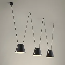 Luminaire à suspension ATTIC 3 3 flammes, conique E27 IP20, noir 