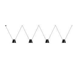 Luminaire à suspension ATTIC 4 4 flammes, conique E27 IP20, noir 
