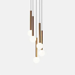 Luminaire à suspension CANDLE 5 BODIES LED IP20, or gradable