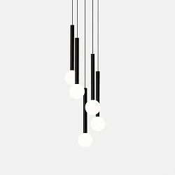 Luminaire à suspension CANDLE 5 BODIES LED IP20, noir gradable