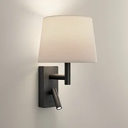 wall and ceiling luminaire METRICA SHADE READER E27 IP20, shade excl., black