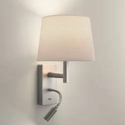 wall and ceiling luminaire METRICA SHADE EXTEND READER E27 IP20, shade excl., nickel