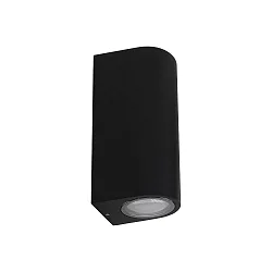 Luminaire mural EKO DOUBLE EMISSION LED haut bas, à 2 flammes, rigide IP66, noir gradable