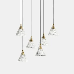 Luminaire à suspension VENETO 6 BODIES LED IP20, or gradable