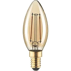 Ampoule à filament forme bougie C35 GOLD commutable C35 clair E14 2,5W 180lm 1800K 320° CRI 80-89 