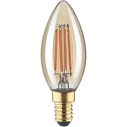 Ampoule à filament forme bougie C35 GOLD commutable C35 clair E14 4,5W 380lm 1800K 320° CRI 80-89 