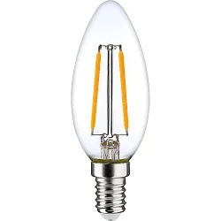 Ampoule à filament forme bougie C35 E14 2,5W 250lm 2700K 320° CRI 80 