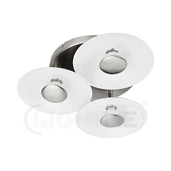 Luminaire de plafond NIKKI 3 flammes, dimmable GU10, Gris argent gradable